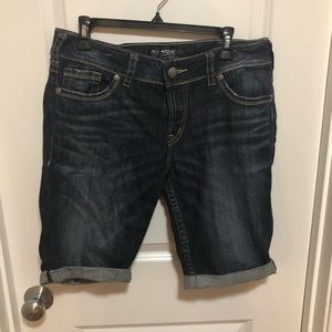 Silver Bermuda jean shorts size 31
